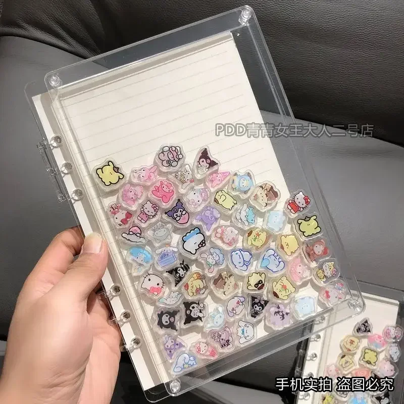 Cute cartoon Sanrio Kurome transparent acrylic rocker A5 notebook A7 loose-leaf creative diy notebook for friends holiday gift