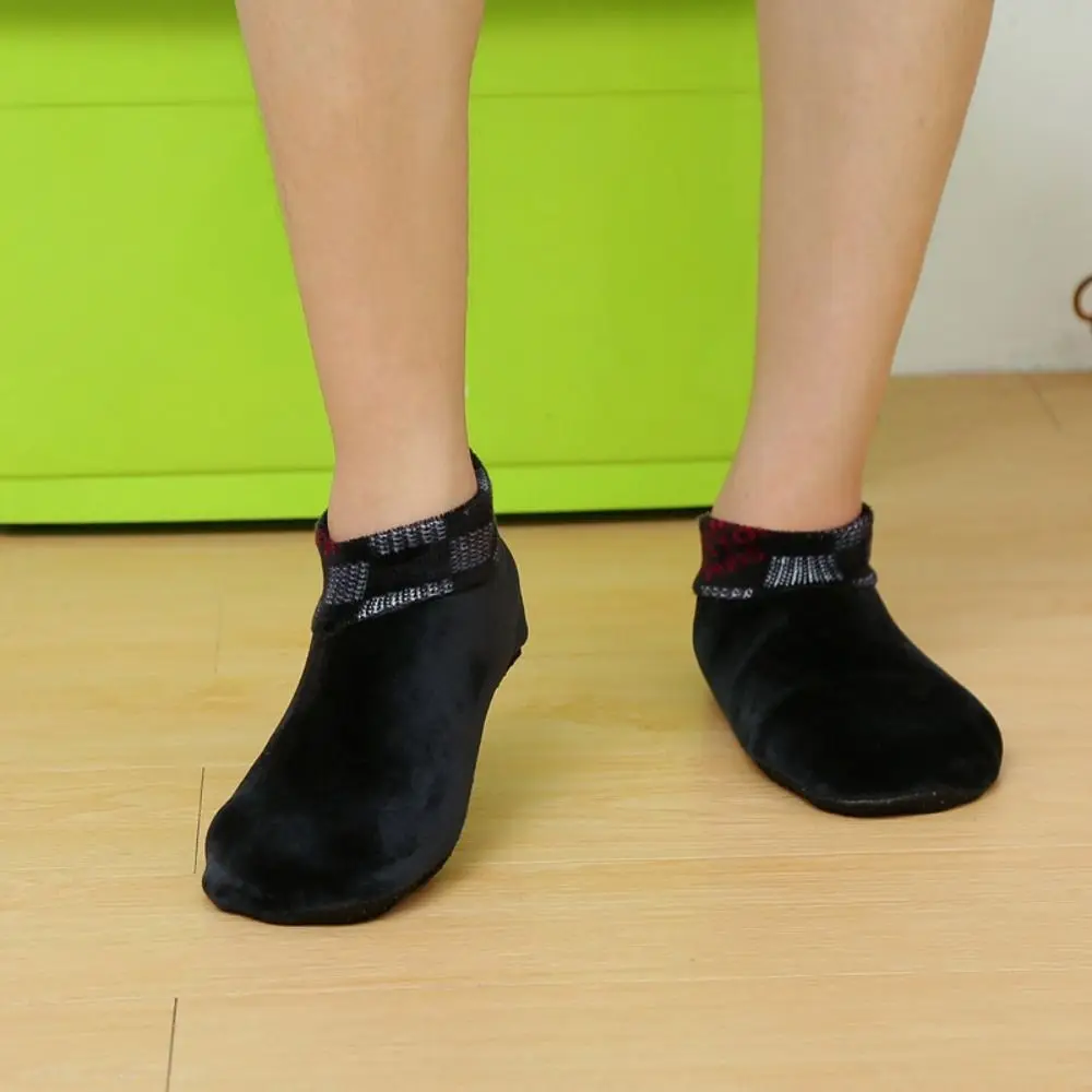 

Модные зимние теплые домашние носки-тапочки из флиса для мужчин и женщин, утолщенные, термоизолирующие, эластичные