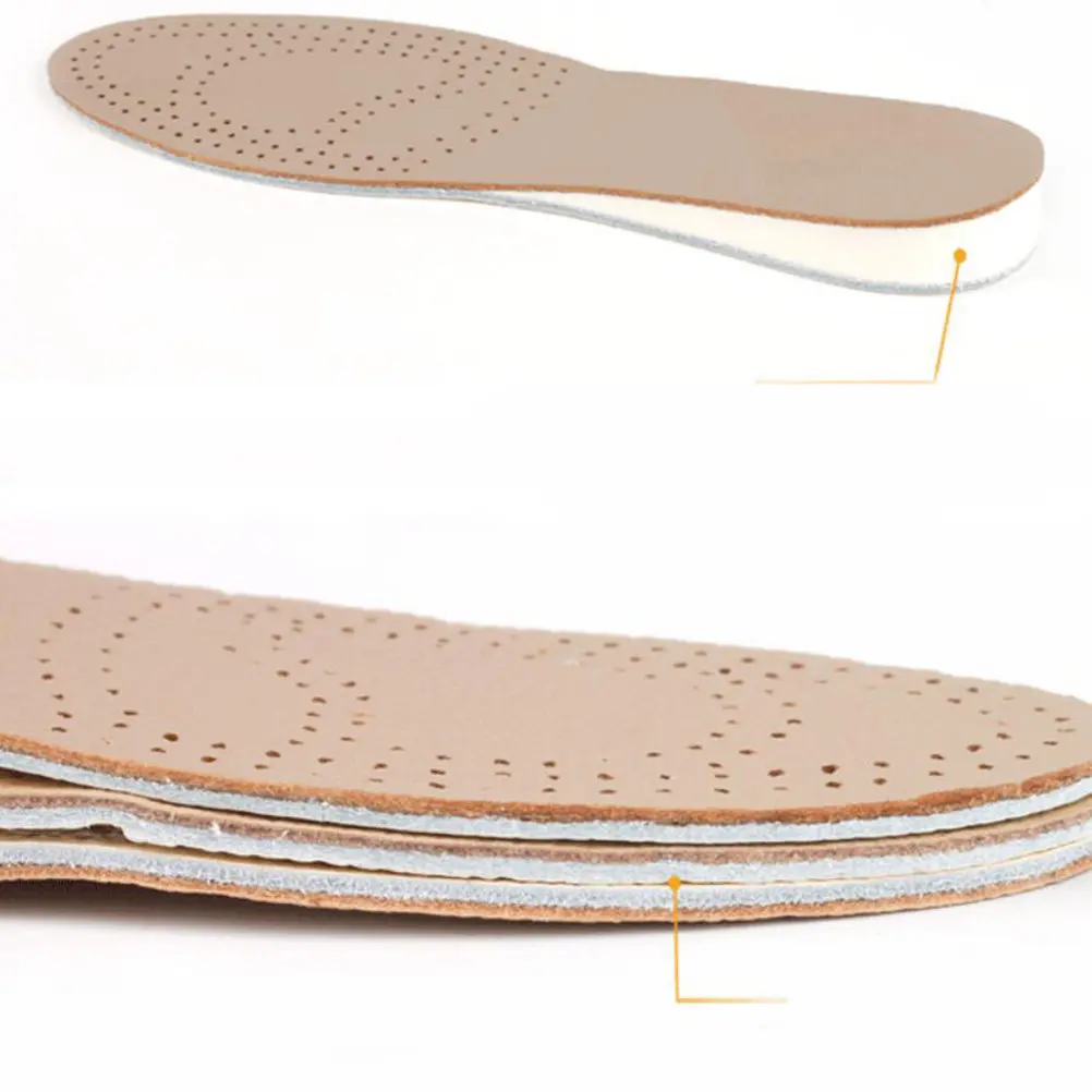 Breathable Height-Increasing Shoe Pads – Cowhide Insoles, Invisible Heel Lifts, Non-Slip Comfort Inserts