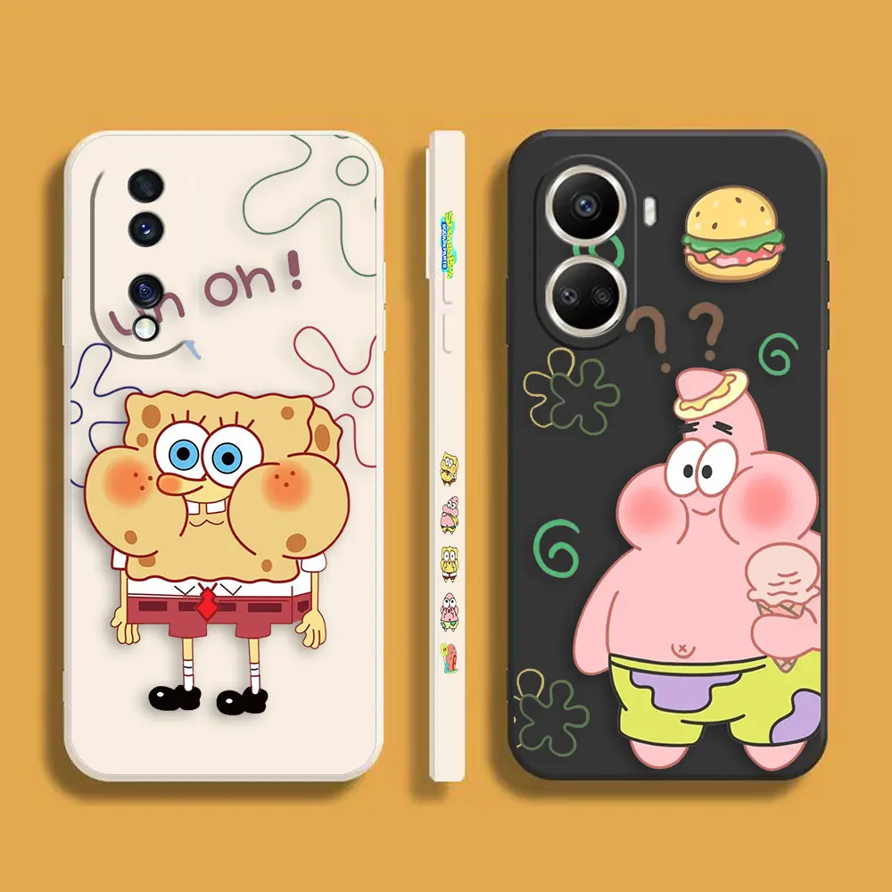 Anime S-SpongeBob S-SquarePants Phone Case For Huawei NOVA 9 8 7 6 5I 5 4 3 3I 2 SE Y70 Y7 Y9 2019 PRO PLUS 5G Case Funda Shell