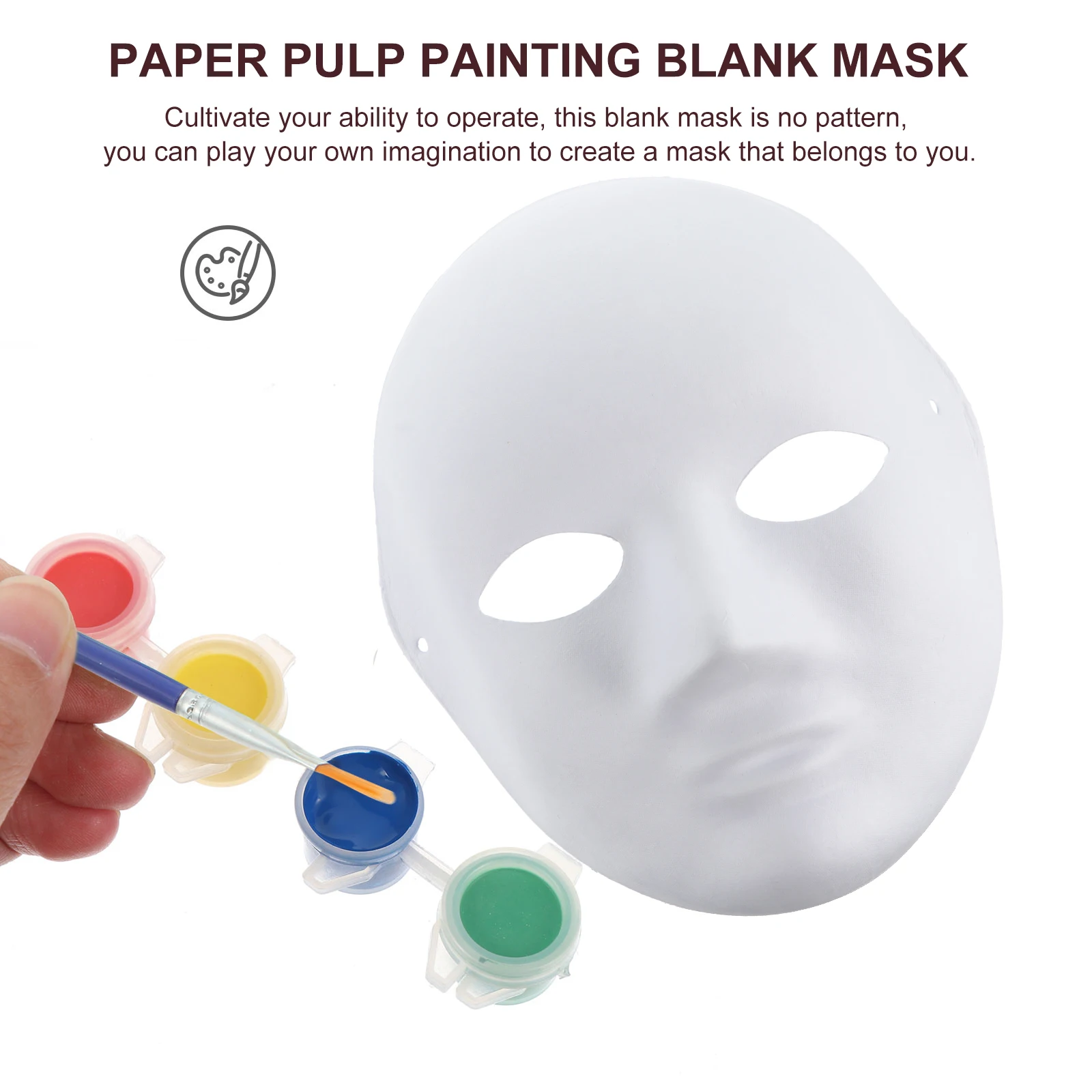 

9pcs Hand Painted Masks White Craft Costume Party Masquerade Cosplay Accessories DIY Paper Decorate Festival Dance
