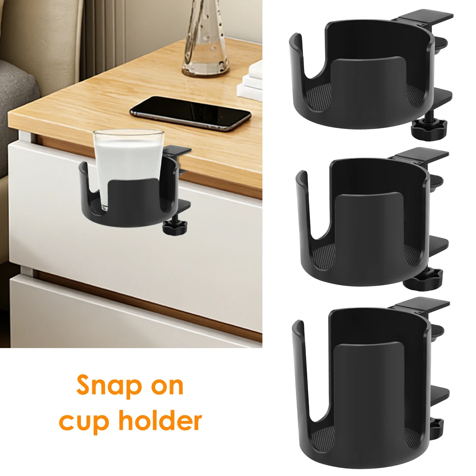 

Desk Cup Holder Universal Adjustable Table Drink Holder 5/7/10cm Clip-On Desk Bottle Stand Anti-Spill Table Mug Clamp for Office