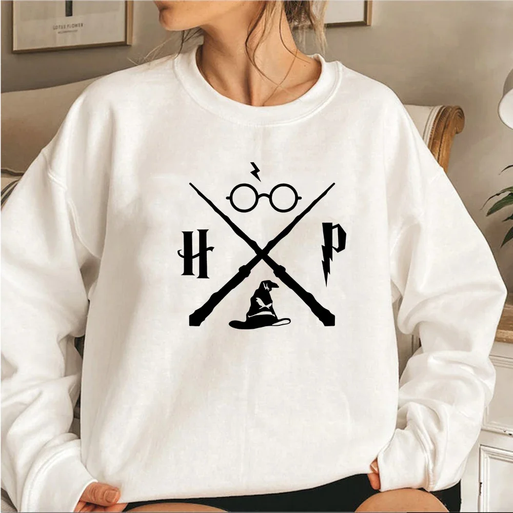 Wizard Hat Sweatshirt Wizard Wand Hoodie HP Pullovers Long Sleeve Unisex Graphic Hoodies Magic School Sweatshirts Streetwear Top