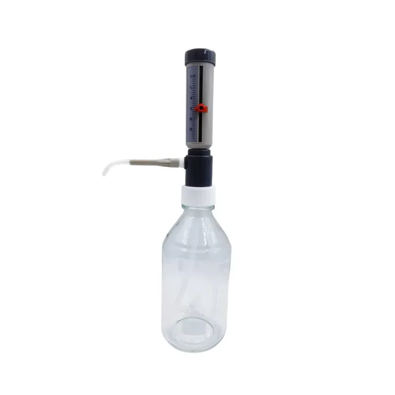 실험실 병 상단 디스펜서 경제적인 디스펜서 슬리브 타입 0-25ml 조절 가능 액체 추가기 반자동 액체 디스펜서