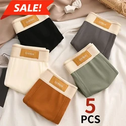 5Pcs Men Cotton Underwear Pure Boxer Shorts Men Panties Man Breathable Underpants Sexy Sports Comfort Male Boxers 3XL4XL