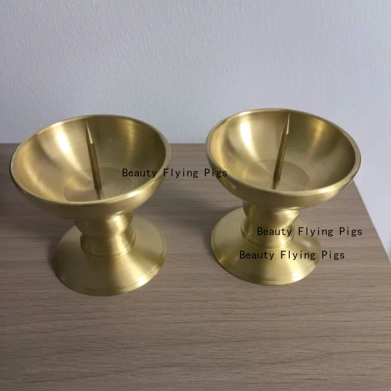 1pc Metal Candle Holder Ornament,No Candles Included, Household Candle Holder, Buddhist Supplies, Sacrificial Candle Holder