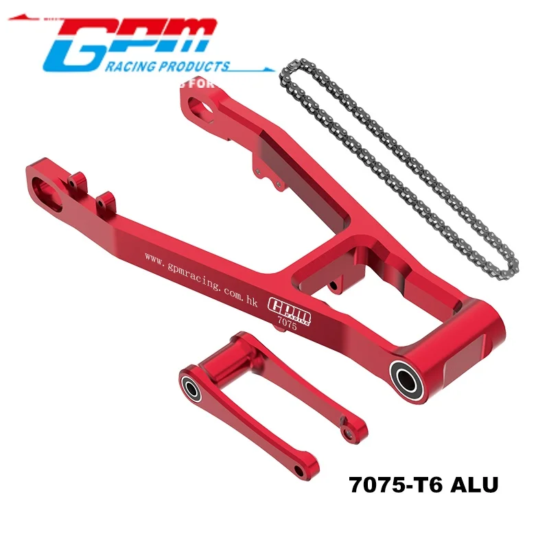 GPM MX3057 ALUMINIUM 7075 EXTEND SWING ARM (+ 30 MM) + PULL STANGE + KETTE FÜR LOSI 1/4 PROMOTO MX SM MOTORRAD RC Upgrade