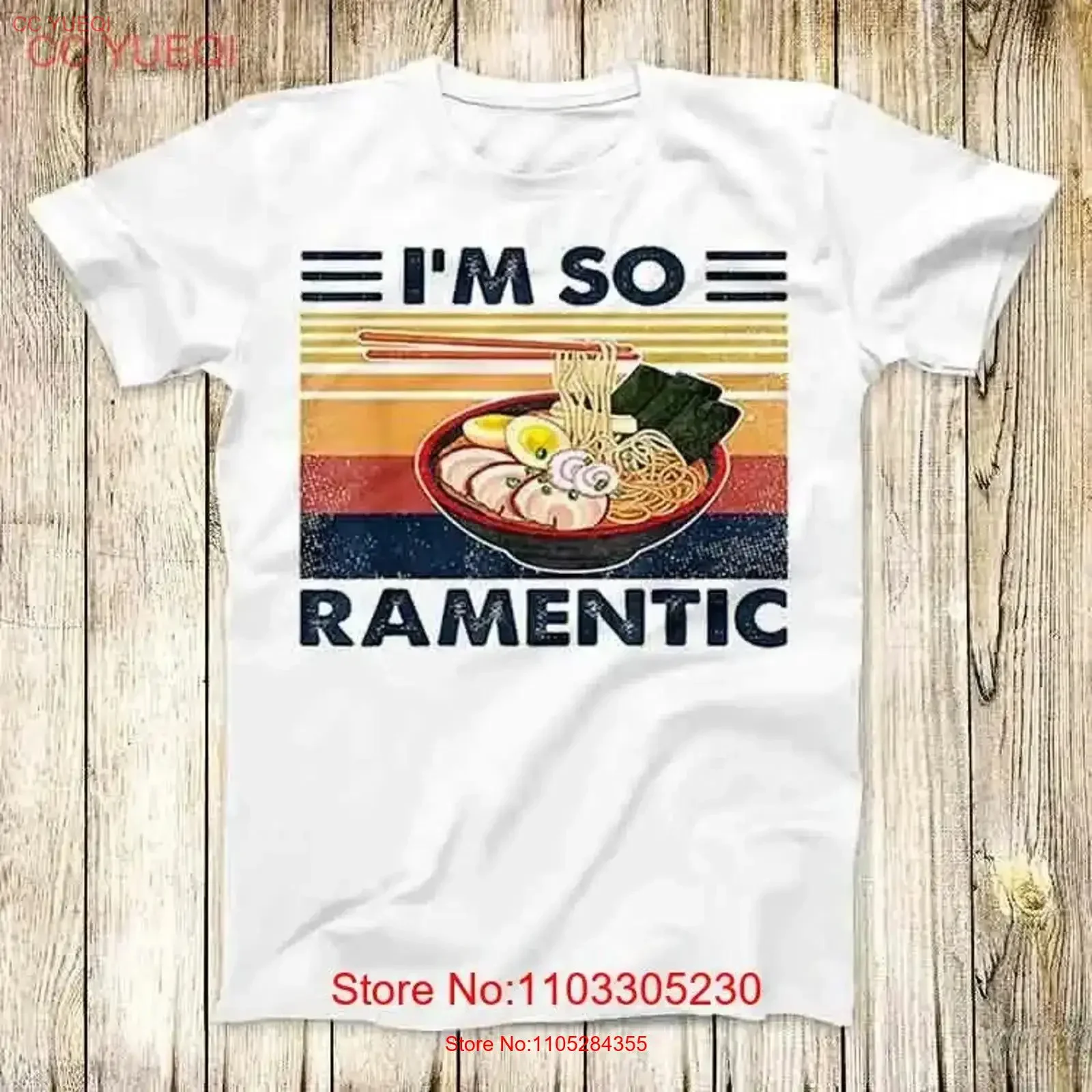 The Ramen Noddle Japanese Im Ramentic T Shirt Meme Top 4829 vintage Washed streetwear Breathable homme Comfortable Stylish