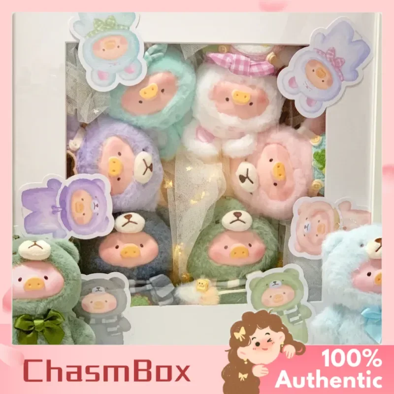 Véritable Lulu Pig Joyful Time Series vinyle en peluche boîte aveugle porte-clés intéressant Mini poupée d'action pour porte-clés et cadeau
