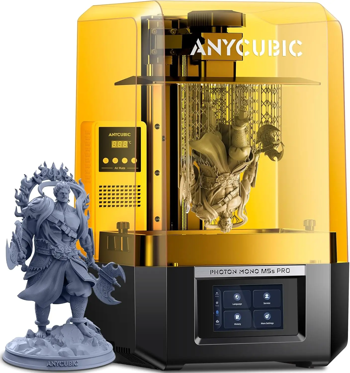 

ANYCUBIC Photon Mono M5s Pro полимерный 3D принтер, 10,1 дюймов 14K HD Mono LCD, 3X высокоскоростная печать, выравнивание бесплатно и Интеллектуальное обнаружение