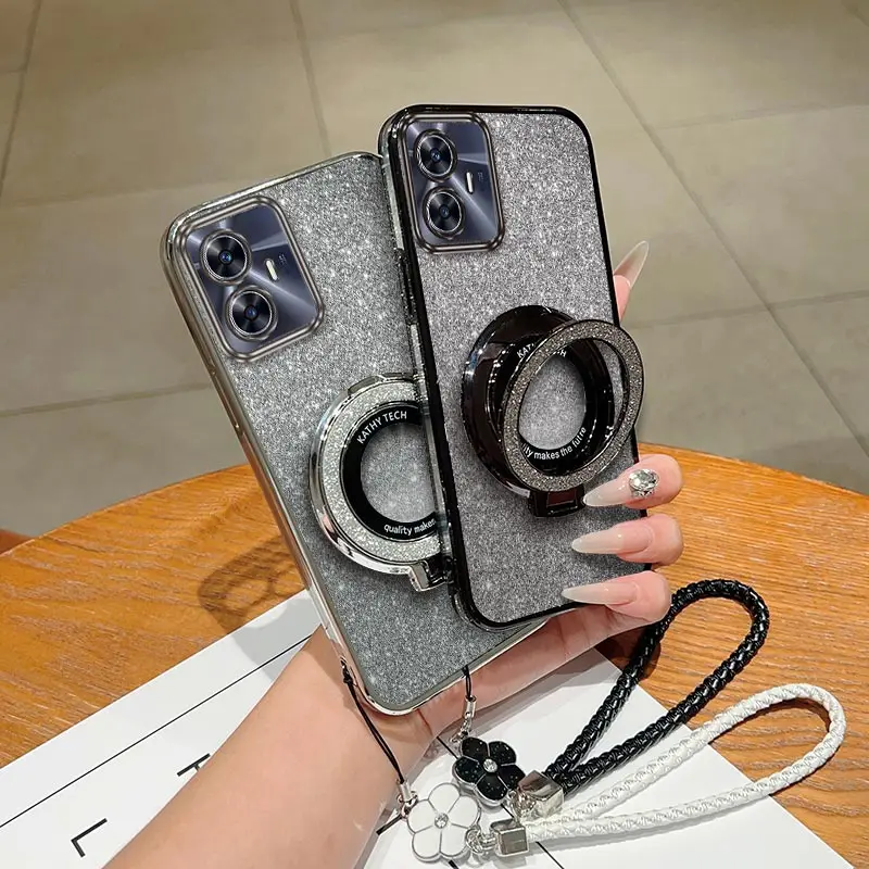 Casing HP C55 dengan Tali Gantungan untuk Realme C71 C67 C65 C75 C63 C61 C53 C51 Narzo N55 N53 N63 Note 50 P1Pro