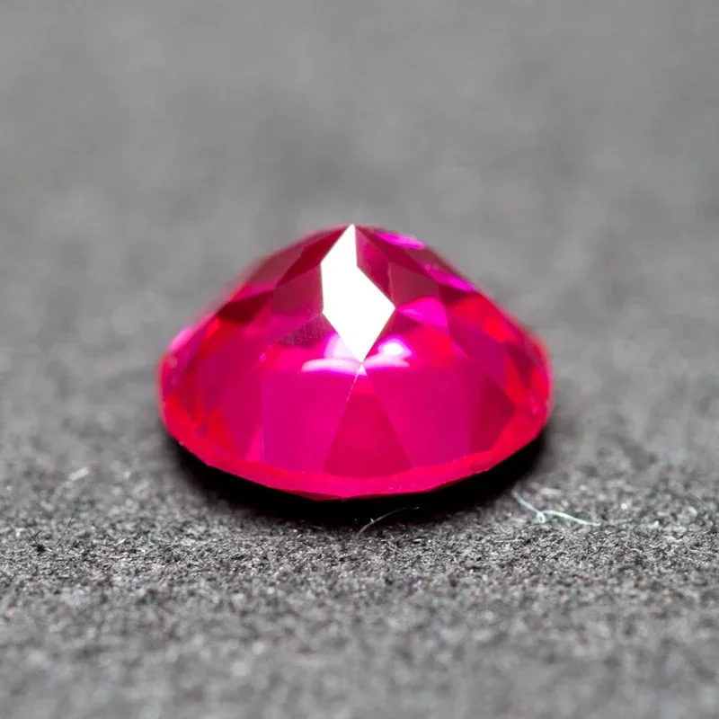 Lab Grown Ruby Round Shaped Rubellite Color for Charms Jewel Making DIY Ring Necklace Earrings Main Materials Certificate