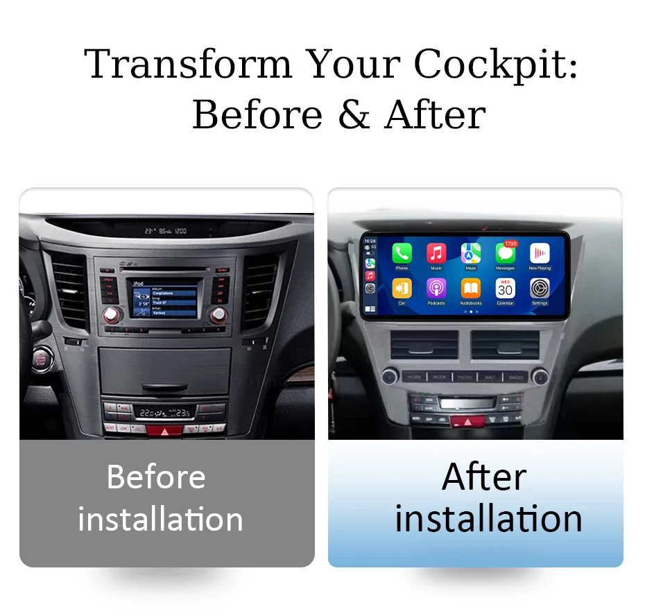 for Subaru Outback LHD 2009-2014 Car Radio 12.3 inch QLED IPS Touch Screen GPS Navi Wireless CarPlay Android Auto DSP Android 16