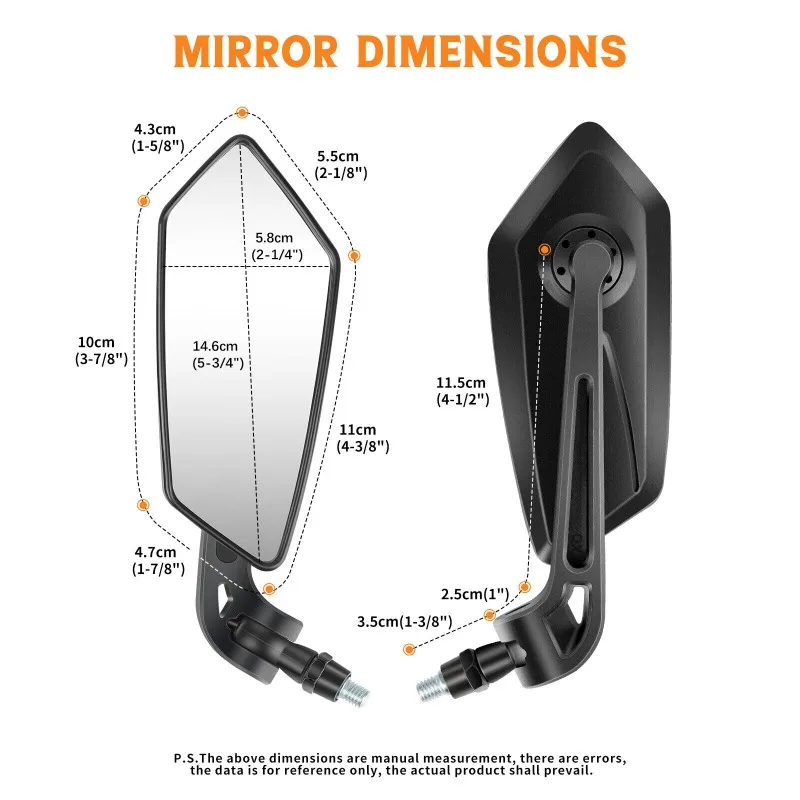 Motorcycle Adjustable Handlebar Rearview Motor Bike Bar End Mirrors For Cafe Racer Scooter Motocross 8/10mm Cycling  Accessories