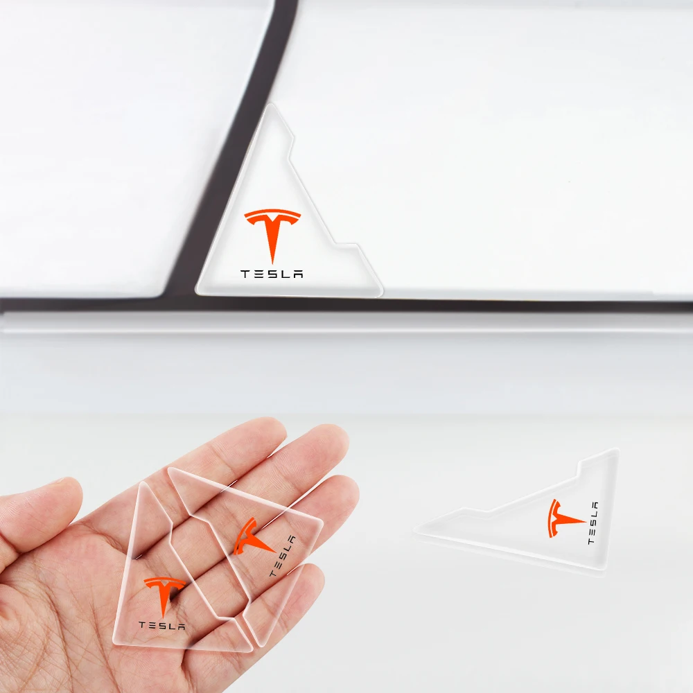 

2pcs Car Door Corner Anti-collision Covers Transparent Silicone Protector Anti-Scratch Stickers Door Protection Cover For Tesla