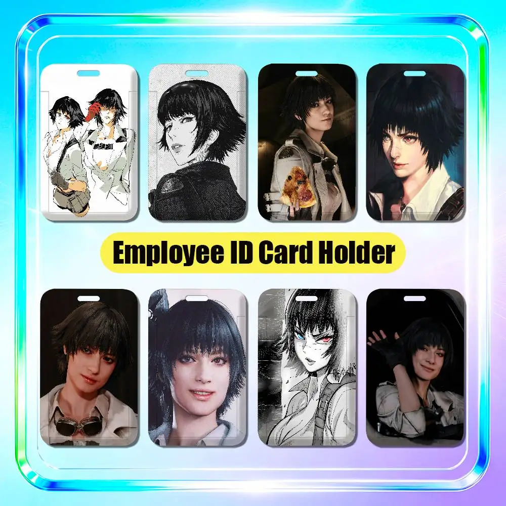For Lady D-Devil May Cry DMC 5 Employee ID Card Holder Office Badge Work Student Bank Credit Hard Holders Case Shell