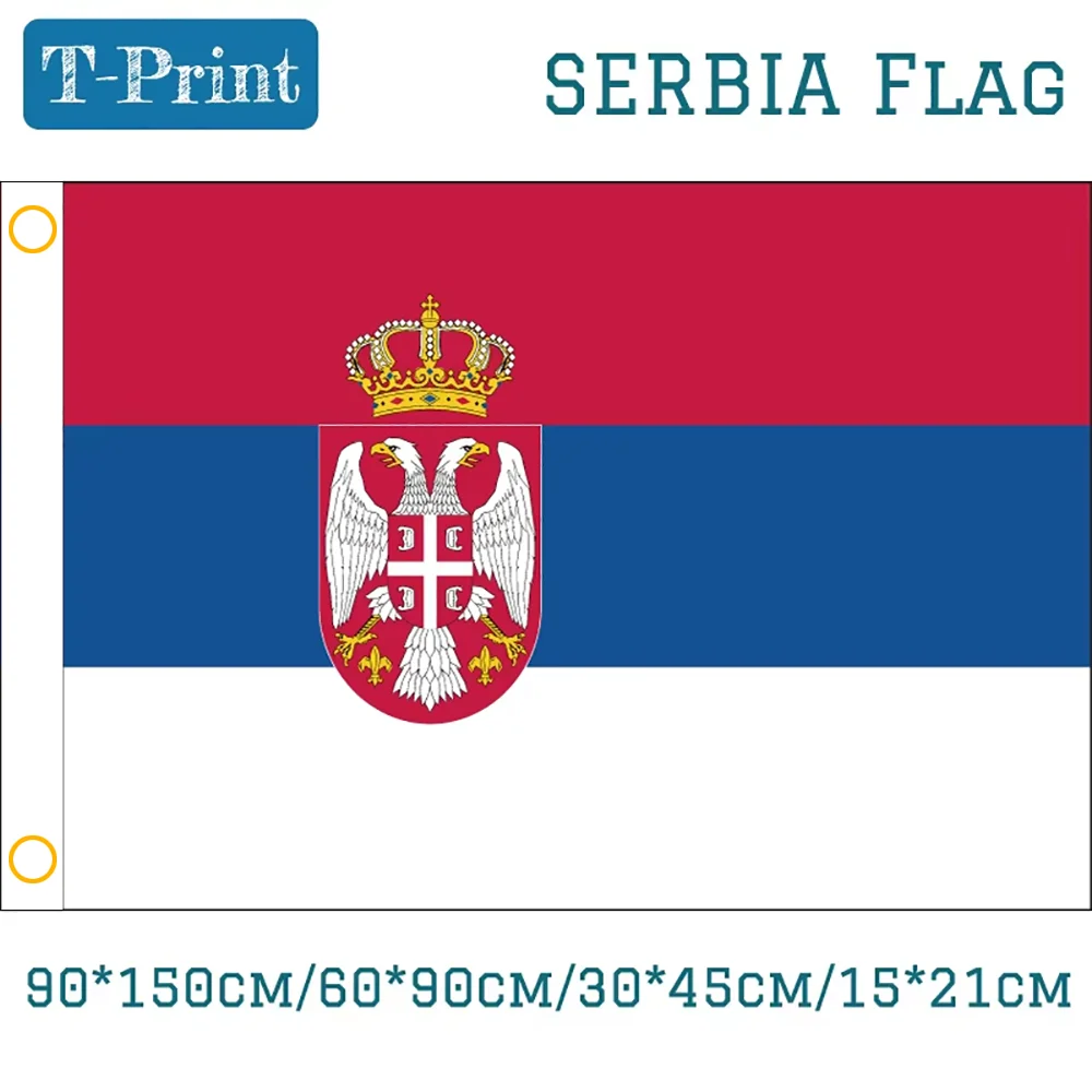 

60*90cm 90*150cm 15*21cm Serbia National Flag 30*45cm Car Flag 3x5ft Polyester Banner For Home Office