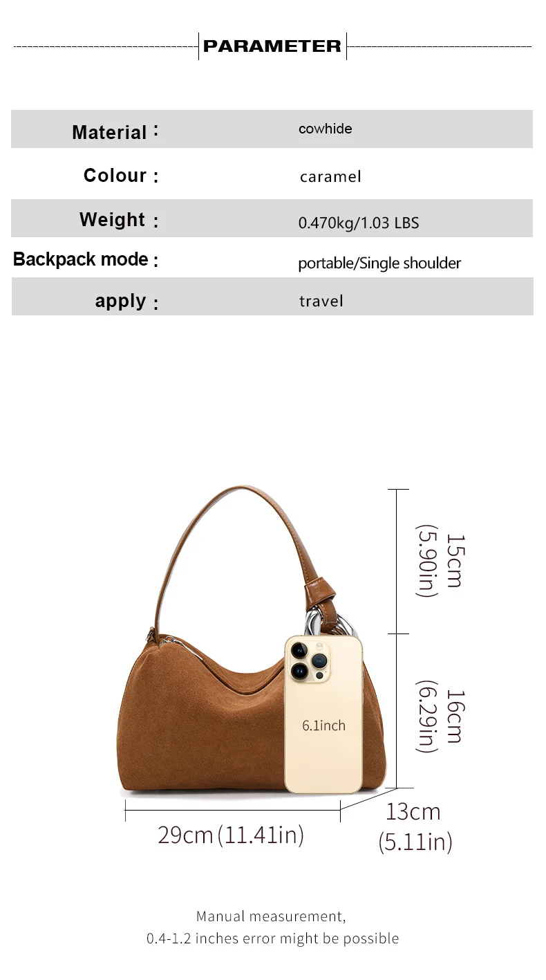 Aidanni Vintage Matte Cowhide Pillow Bag, Damenhandtasche, große Pendler-Schulter- und Umhängetasche, strukturierte Damentasche – Detail 4