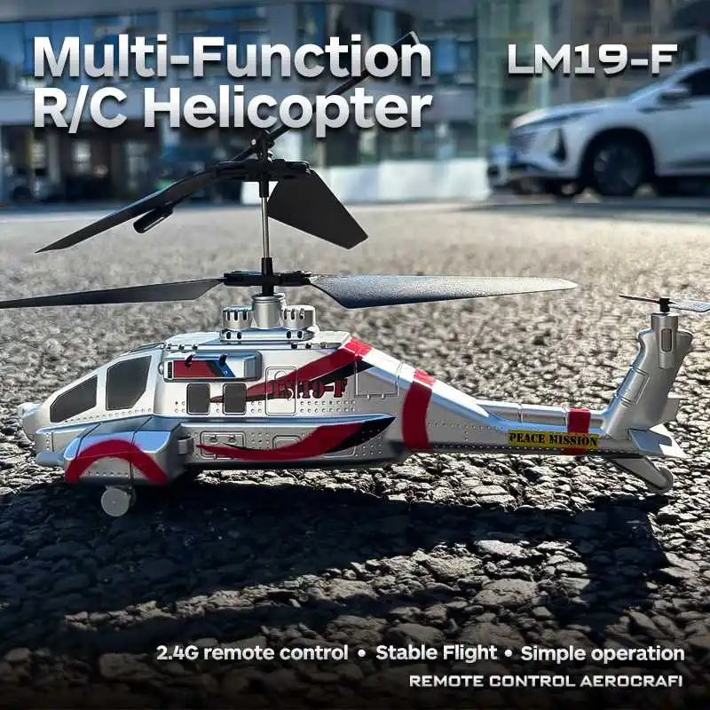 

Remote Control Apache Helicopter LM19-F 2.4G 3.5CH With Shooting Function Altitude Hold 3 Speed Modes Stable Flight Kids Toy