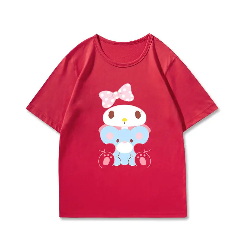 Red Sanrio Children's T-shirt Jade Guigou Melody Pudding Dog