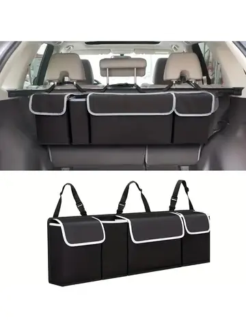 Versatile Oxford Cloth Car Trunk Storage Bag Rear Seat Back Hanging Vehicle Organizer Box for Automobile Interior