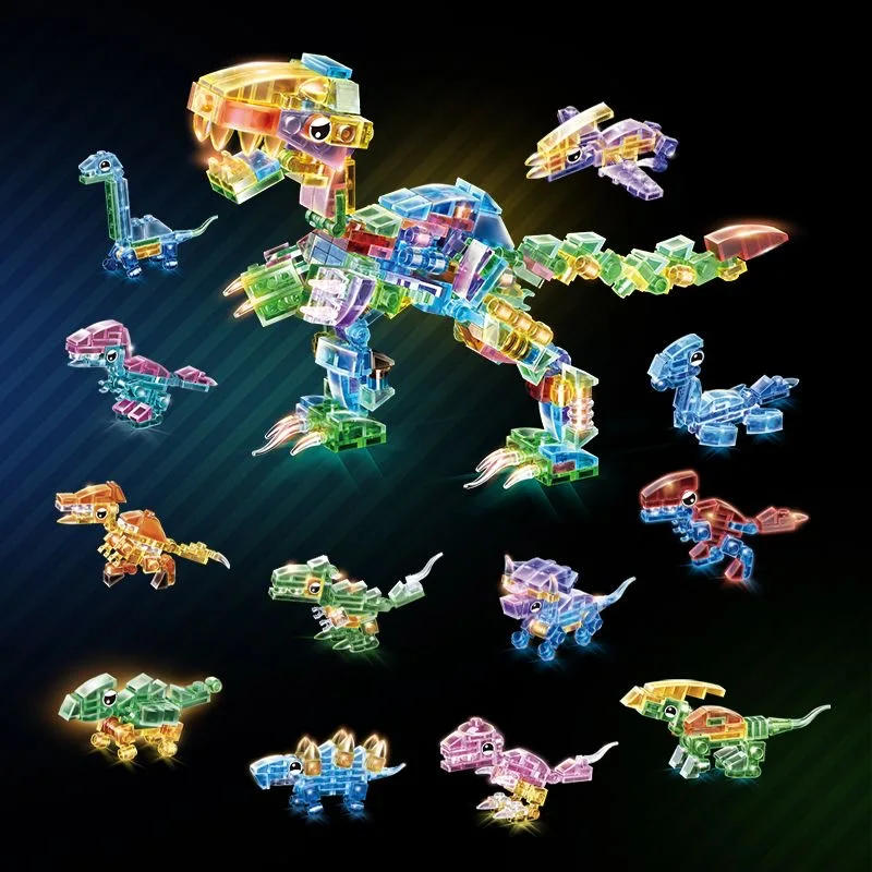 Dinosaur Building Sets for Kids,12 in 1 Educational DIY Dinosaurs Toys,Gifts for 3 4 5 Years Old and Up Boys Girls,Party Favors