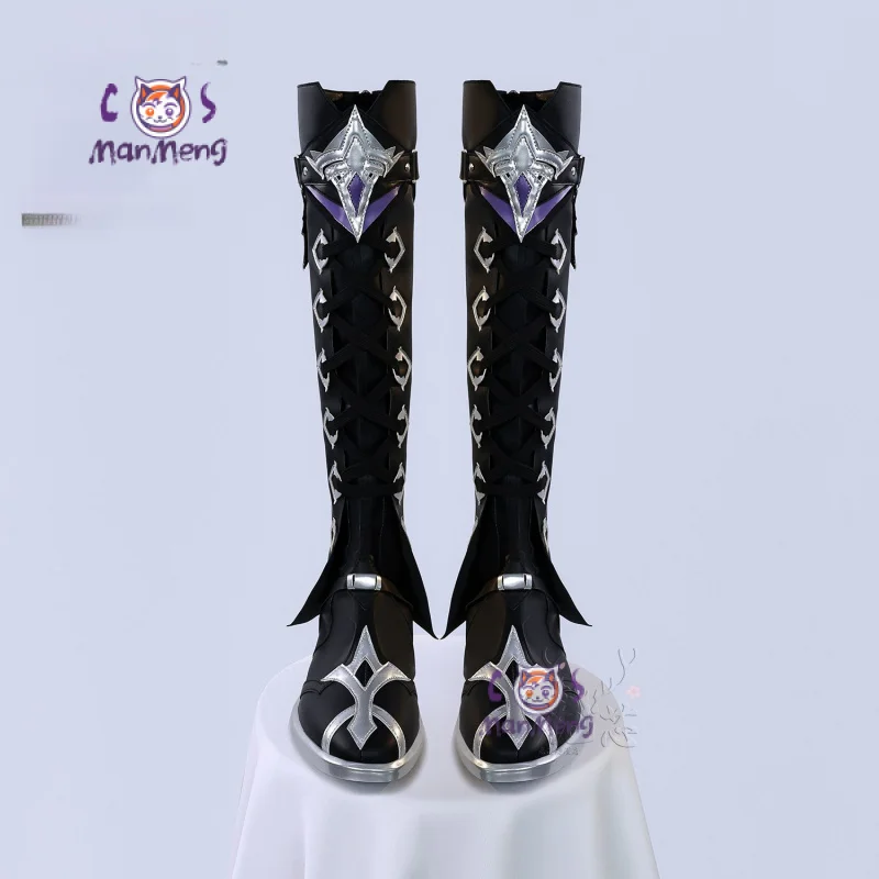 Kyryll Chudomirovich Flins Cosplay Genshin Impact Shoes Halloween Party New Fashionable Leather Long boots Men Women High Heels