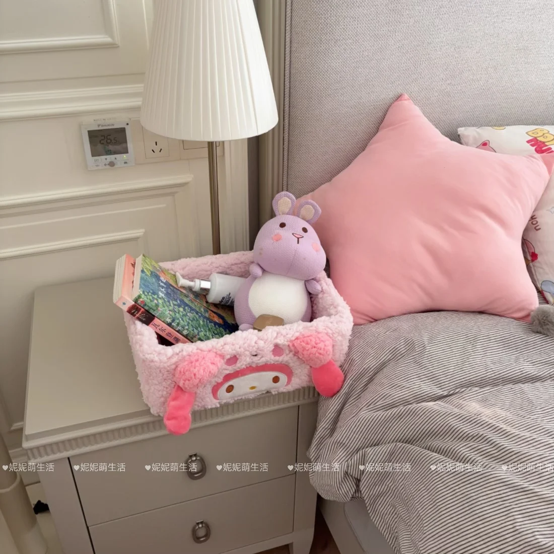 Mignon Sanrio ma mélodie cannelle Kuromi Hello Kitty boîte de rangement de bureau cosmétiques collations boîte de rangement maison tête de lit boîte de rangement