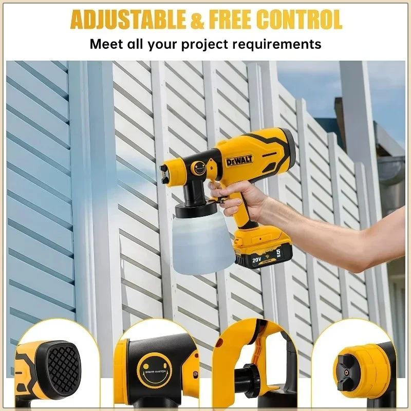 Dewalt Cordless Electric Spray Gun  18V-20V  Portable Paint Sprayer High Power Auto Furniture Coating Airbrush Tool