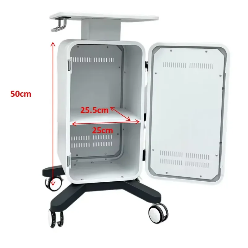 Mobile Beauty Trolley with Cabinet 4 Wheel Multifunctional Medical Equipment Cart for Salon Spa Storage Organizer Stand Four