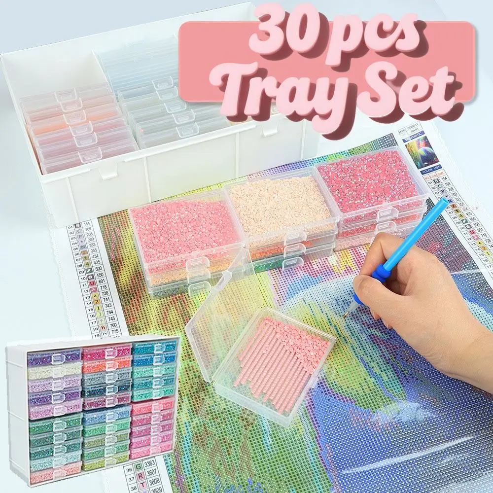 

DIY Craft 5D лоток для алмазной живописи коробка для хранения вышивка пластиковые наклейки для алмазной живописи с крышкой большой емкости