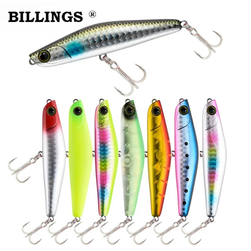BILLINGS 1 Stück sinkender bionischer Köder, 8 cm/18 g, weitwurfgeeigneter Salzwasser- und Süßwasserköder für Schwarzbarsch- und Crappie-Angeln