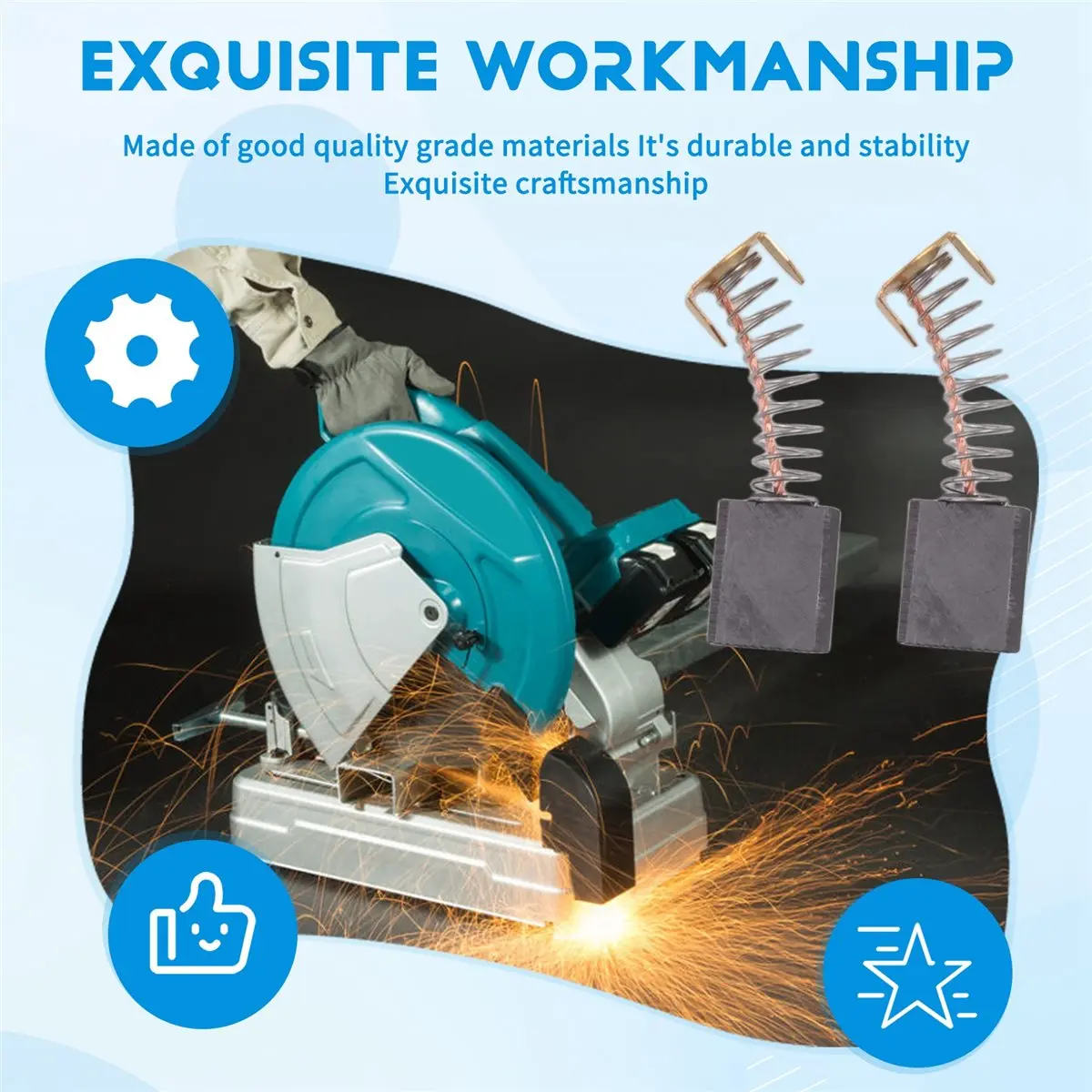 

SEO 20 шт. Угольные щетки для пилы Makita CB-153 CB153, 6,3 мм x 13,3 мм x 17 мм