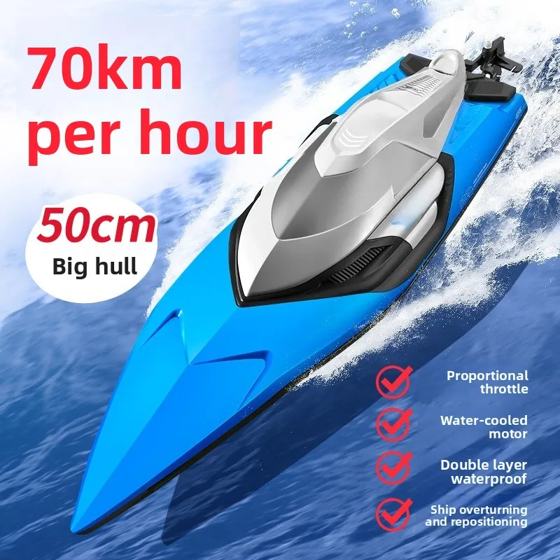 

S2 large high-speed remote control boat high-horsepower speedboat waterproof electric children and boys pull net boat model
