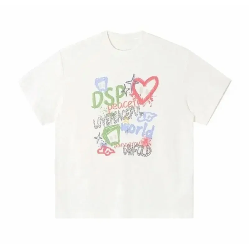 

Summer DANGEROUSPEOPLE Print Graffiti Street Design CHIC CHIC CHIC Korean Wave Design Short Sleeve T-shirt