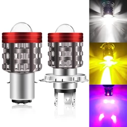 12-80V Universal H4 LED Motorcycle Headlight BA20D H6 Angel Eye Motor Led Bulb Motorbike Head Lamp White Yellow High Low Beam
