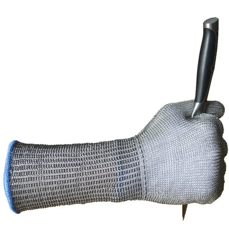 Long Stainless Steel Wire Gloves Food Grade Anti-Cut Meat Metal Iron Labor Protection Anti-Cut Gloves Grade 5