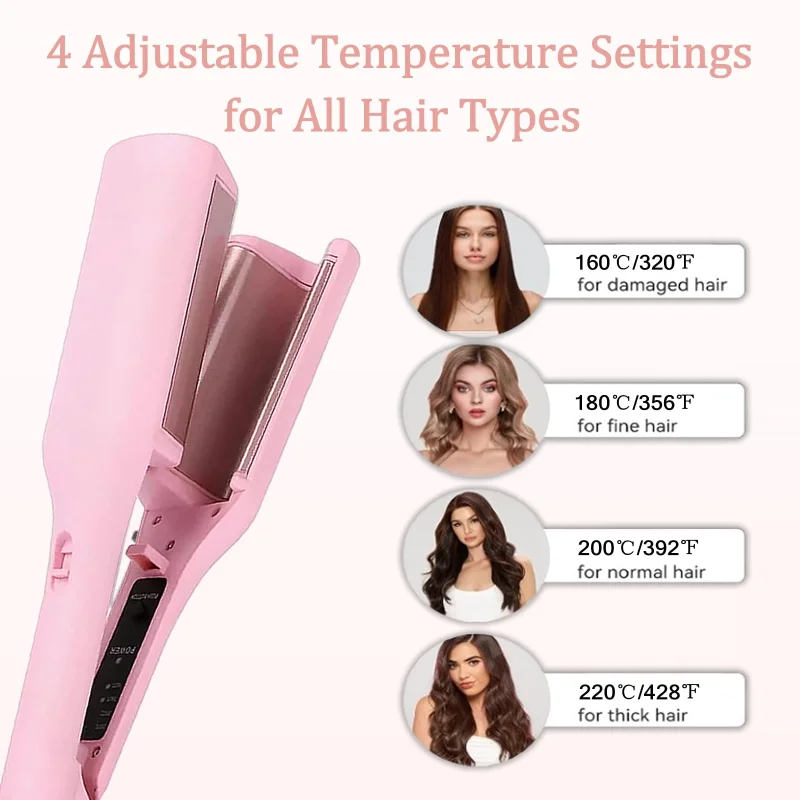 Upgraded French Egg Roll Hair Waver, Large & Small Wavy Hairstyles Ceramic Plate Negative Ion Hair Care Gentle Hair‑Friendly Styling Curling Iron