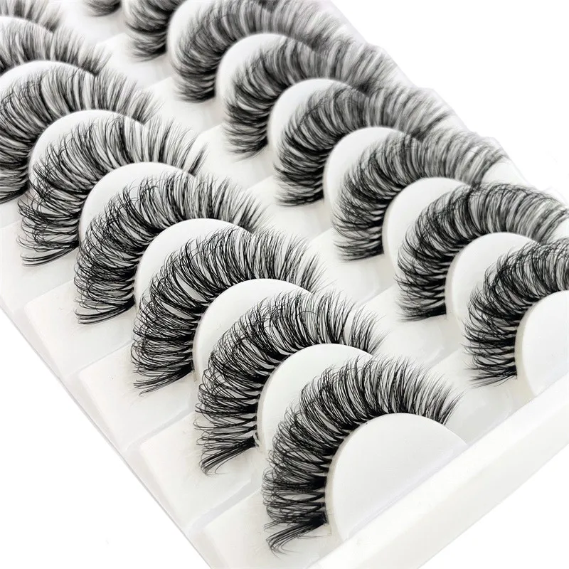 10 Pairs Invisible band Lashes 3D Faux Mink Lashes Natural short Transparent Terrier Lashes Clear Band Soft Eyelashes Extension