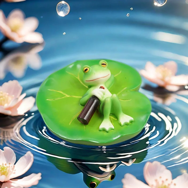 

Resin Simulation Craft Floating Frog Ornament Suitable for Garden Courtyard Water Fountain Tree Cartoon Pastoral Style