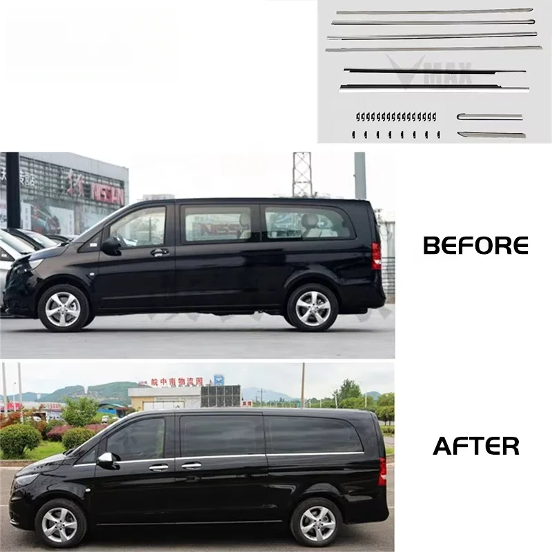 V-Class vito W447 door window trims side modling trim base covers car exteriors car body parts