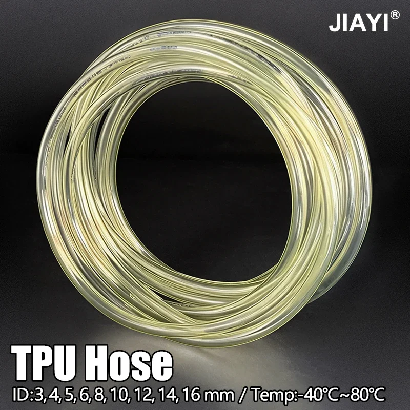 Yellow Flexible TPU Fuel Pipe  ID 3-16mm 50cm-3M Material Oil Resistant No Leak Tubing for Motorcycle Lawnmower Garden Equipment