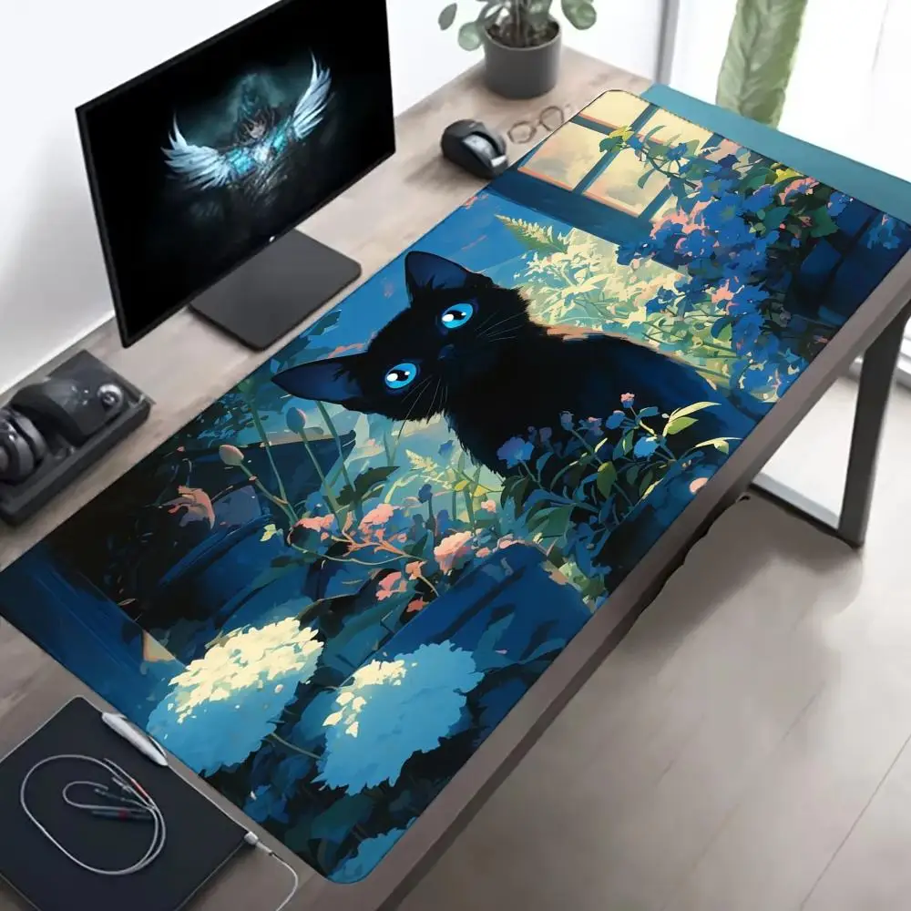 Green Starry Sky Spiral Galaxy Large Gaming Mouse Pad Non-Slip Star Planet Cosmic Space Desk Mat Aesthetic Universe PC Mousepads