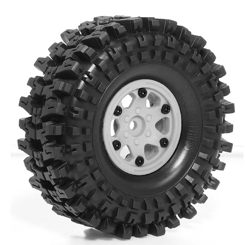 

M20K 4PCS Plastic Wheel Hub 1.9Inch Rubber Rock Tyres Wheel Tires For 1:10 RC Crawler Car Axial SCX10 TRX4, Parts Black