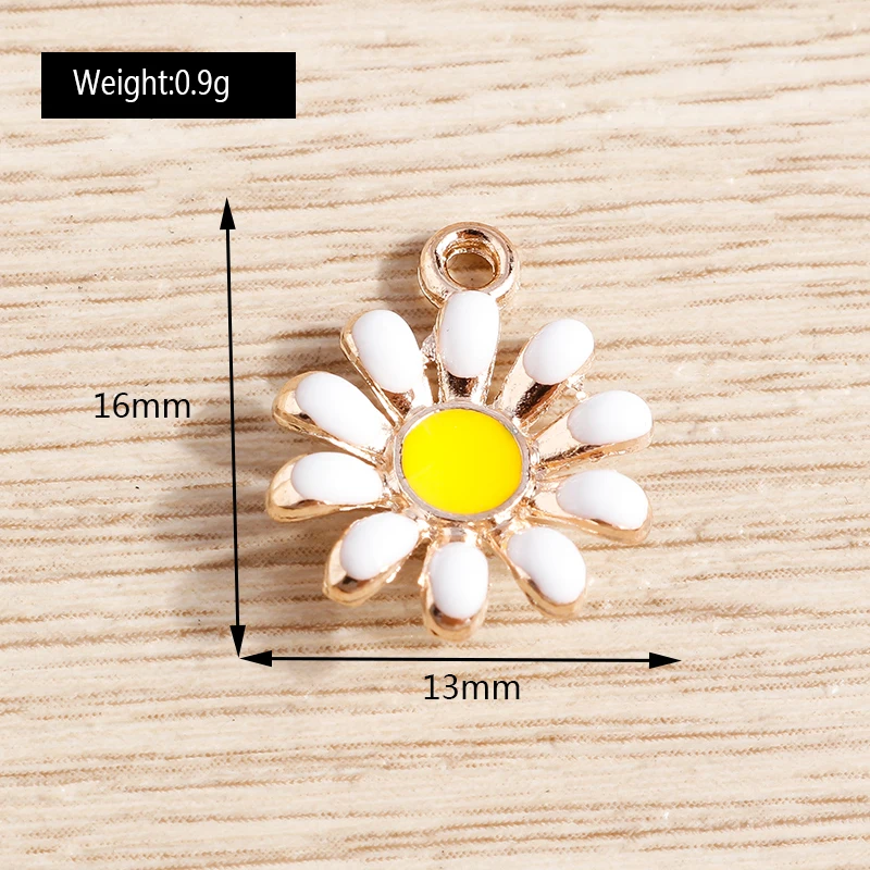 Tusember 10 Stück vergoldete, bunte, niedliche Gänseblümchen-Anhänger für DIY-Schlüsselanhänger, Ohrringe, Armbänder, Schmuckherstellung und Zubehör – Detail 16