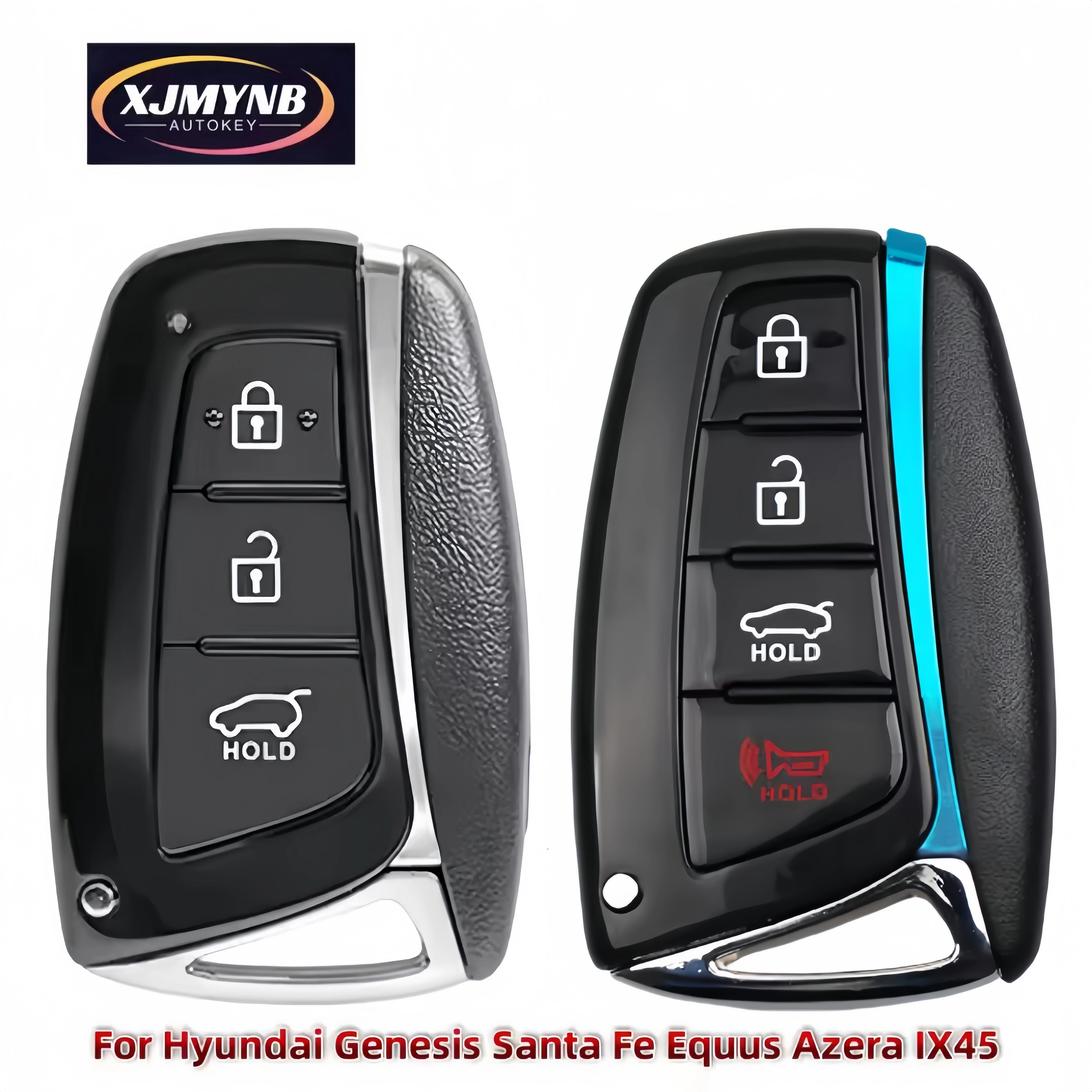 XJMYNB Replacement Smart Car Key Shell Case For Hyundai Santa Fe Sport Equus Centennial Grandeur Azera Genesis G80 3/4Buttons