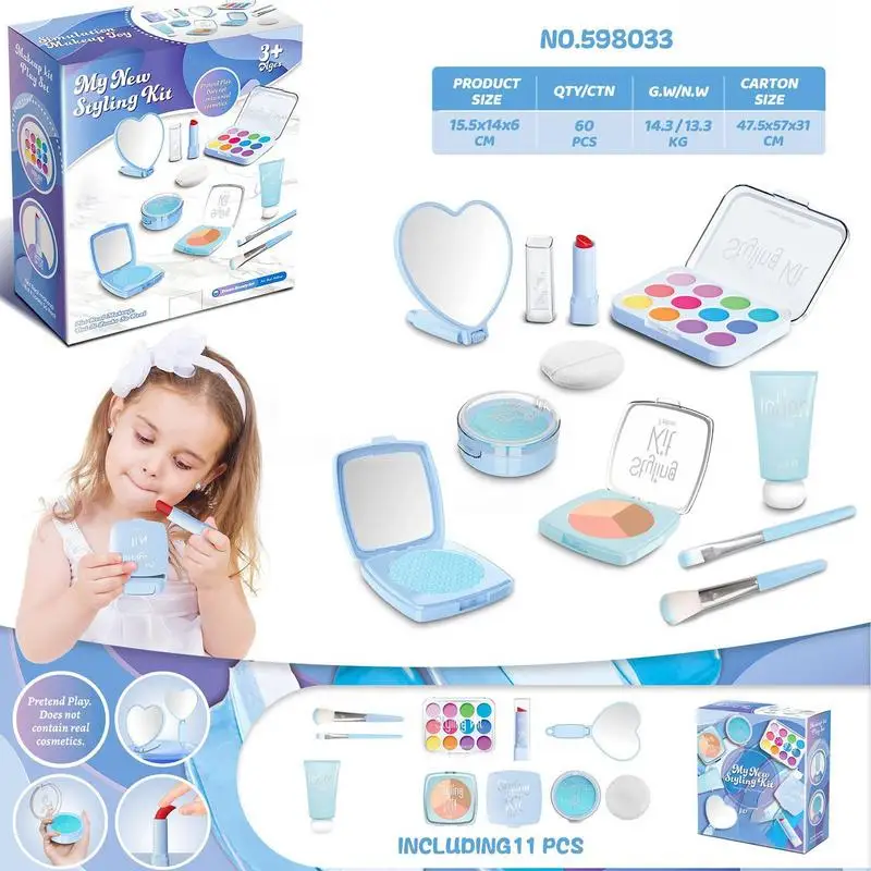 Ensembles de jouets de maquillage pour enfants, maquillage de simulation sûr pour les filles, faux ensembles de jouets cosmétiques pour enfants