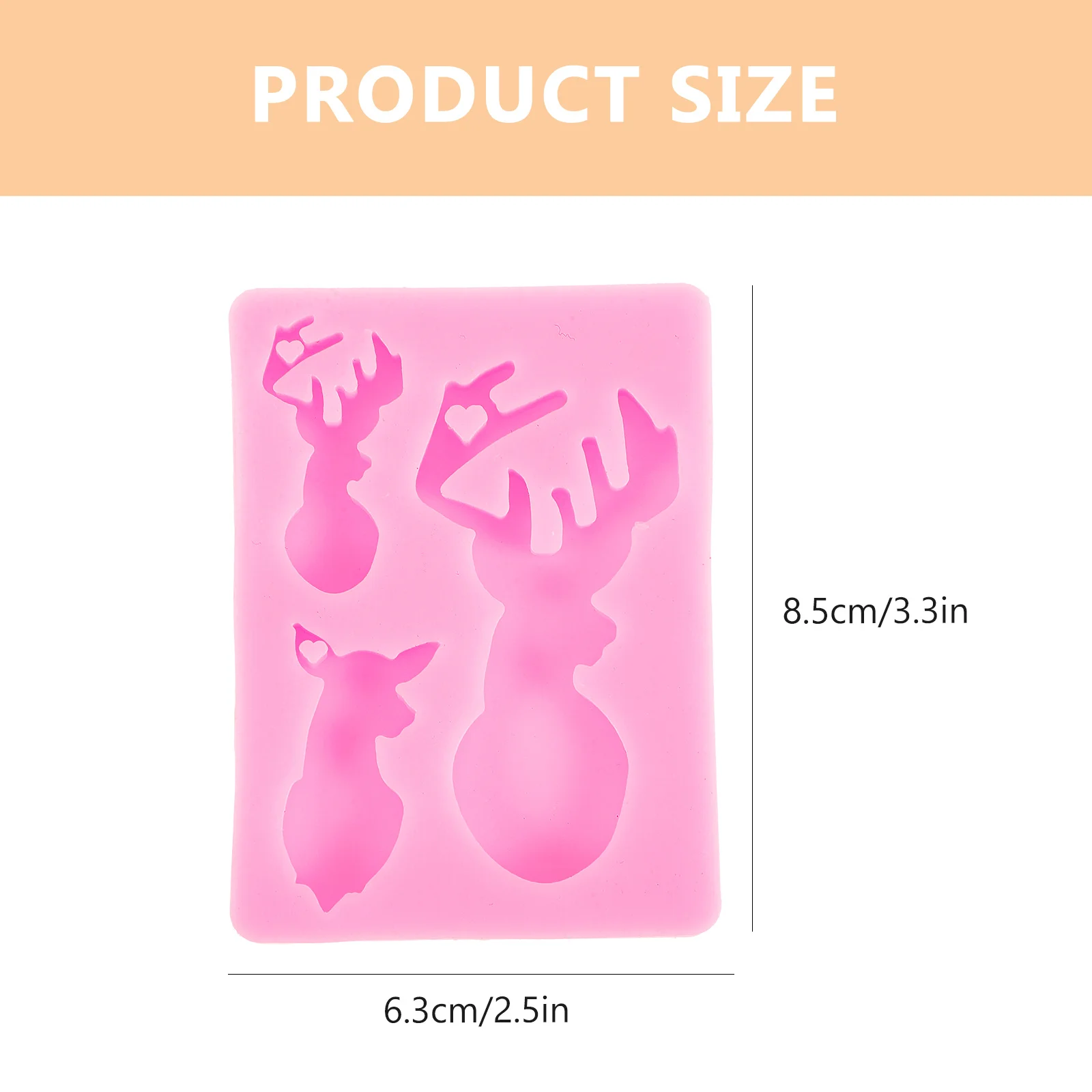 1 مجموعة الغزلان رئيس قالب من السيليكون DIY بها بنفسك الحرف راتنجات الايبوكسي الصب مرنة دائم الحيوان ديكور قوالب سلسلة مفاتيح من السيليكون