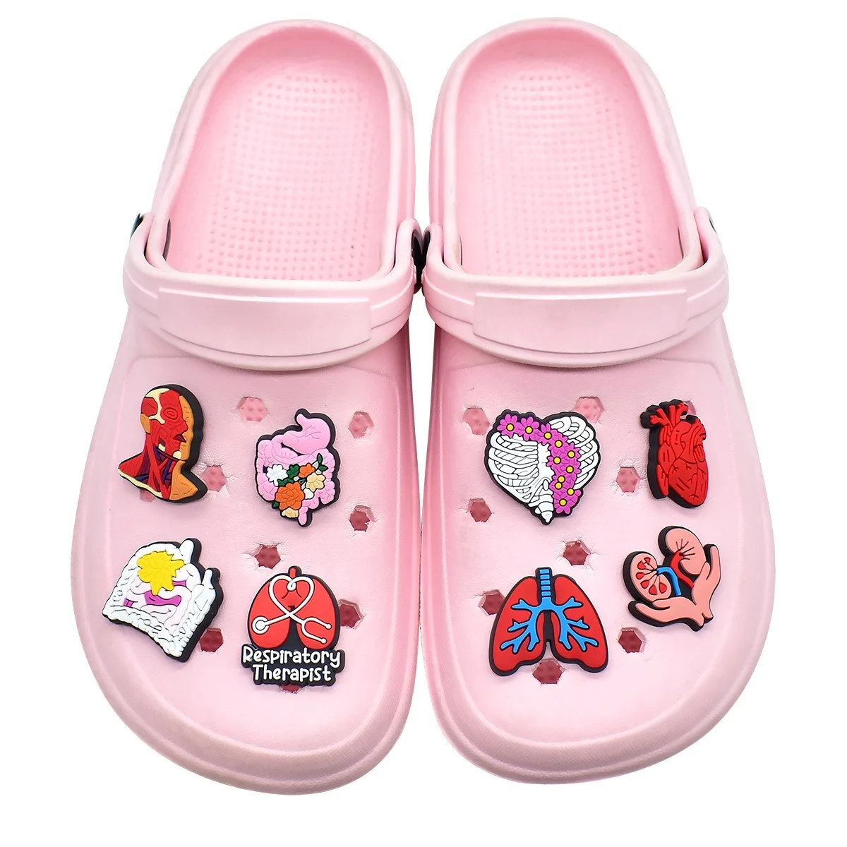 New 1-10pcs Human Body Model PVC Boys Girls Shoe Button Charms Cartoon Garden Shoes Accessories DIY Adorable Birthday Present