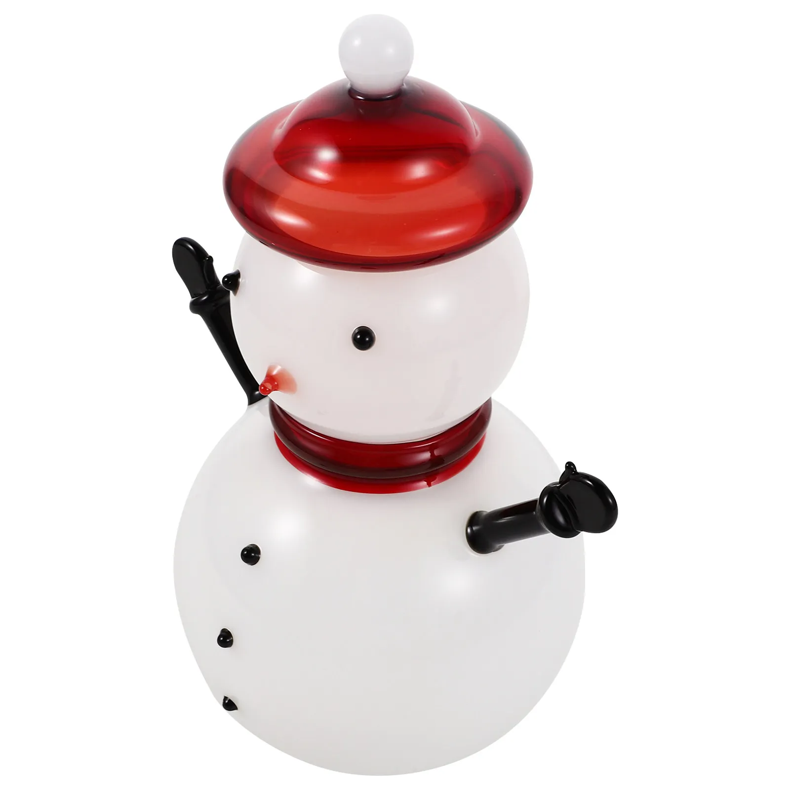 Snowman Candy Jar Lid Glass Container Storage Decorative Christmas Sweet Storage Home Decor Decorative Candy Jars with Lids